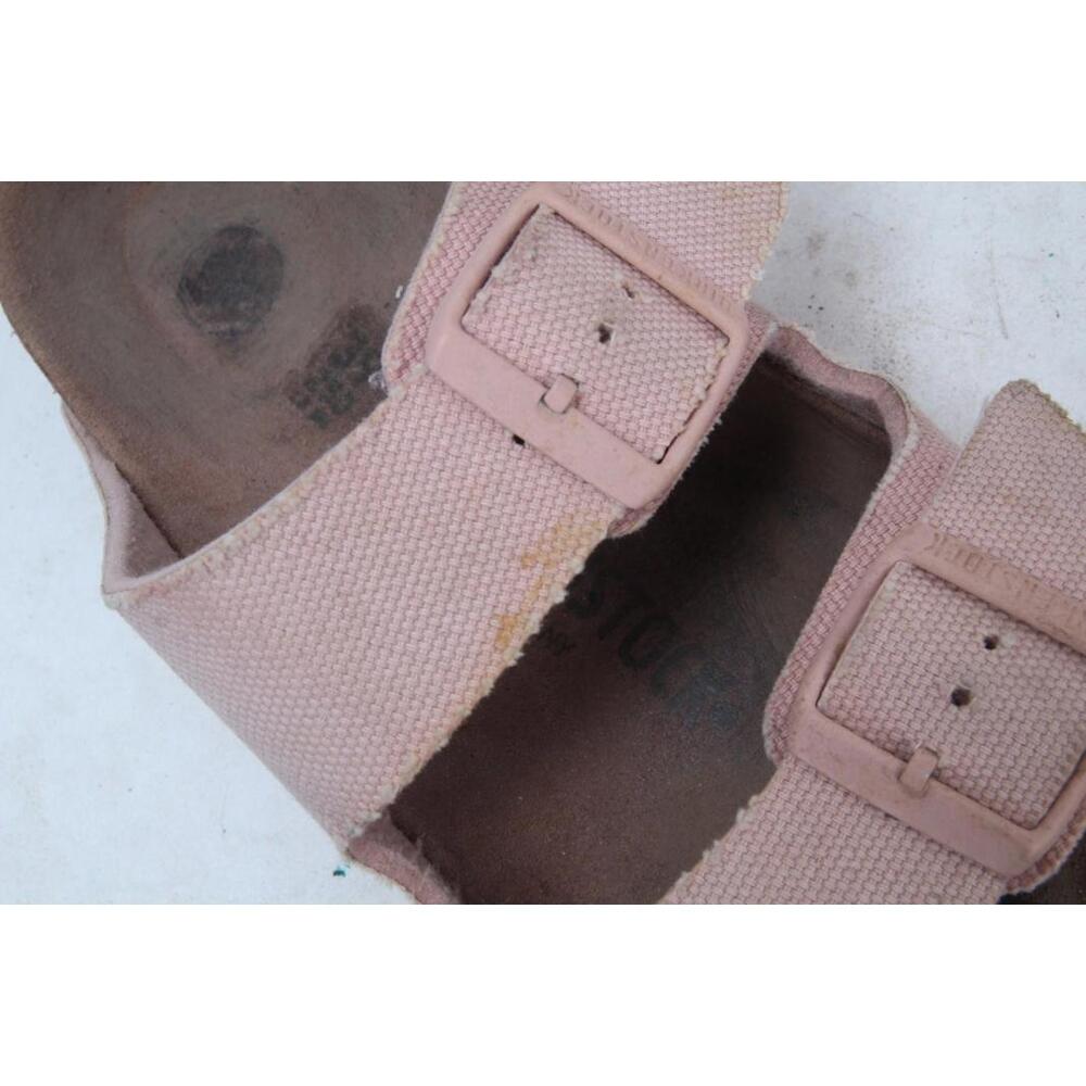 Birkenstock Arizona Vegan Soft Pink Canvas Shoes Slide Slip On  39 / 8 Narrow - Picture 9 of 13